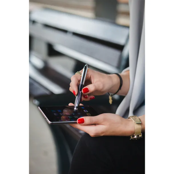 LED PEN LIGHT ballpoint pen with LED flashlight and stylus Black