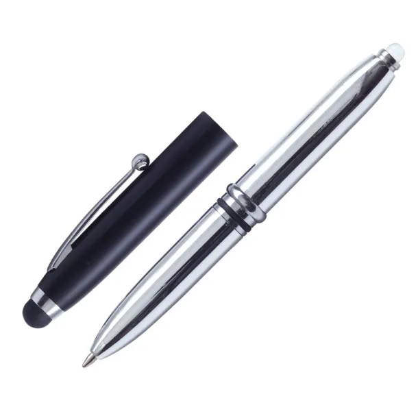 LED PEN LIGHT ballpoint pen with LED flashlight and stylus Black