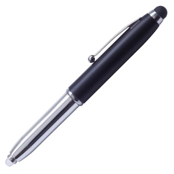 LED PEN LIGHT ballpoint pen with LED flashlight and stylus Black