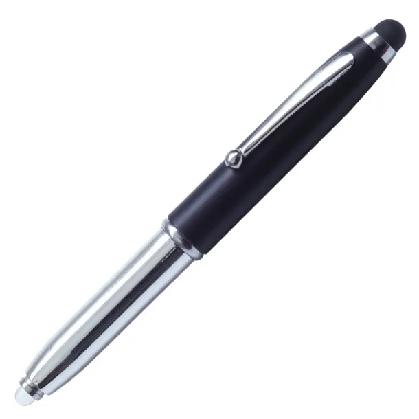 LED PEN LIGHT ballpoint pen with LED flashlight and stylus Black