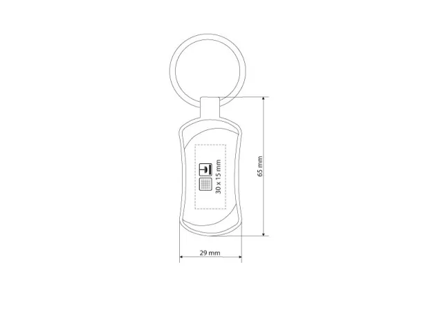 METALIC plastic key holder with plate Blue