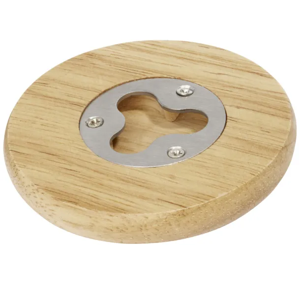 Scoll wooden coaster with bottle opener Natural