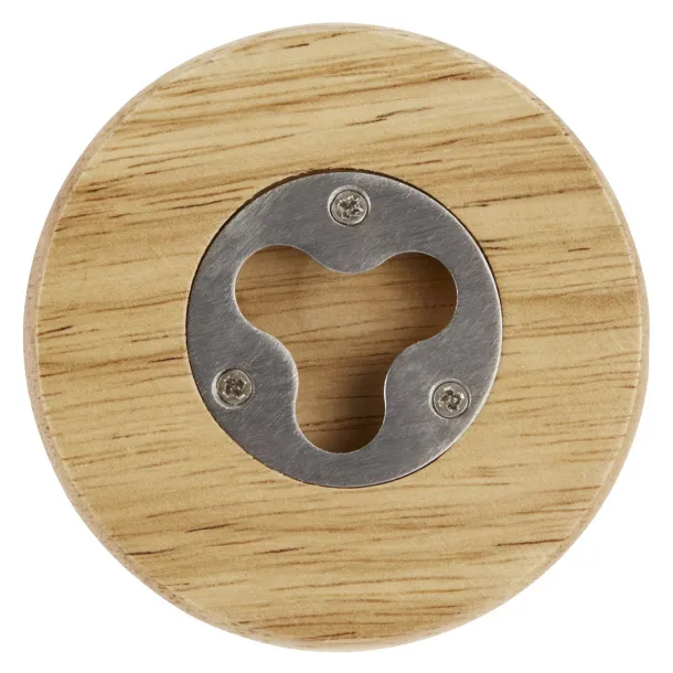 Scoll wooden coaster with bottle opener Natural