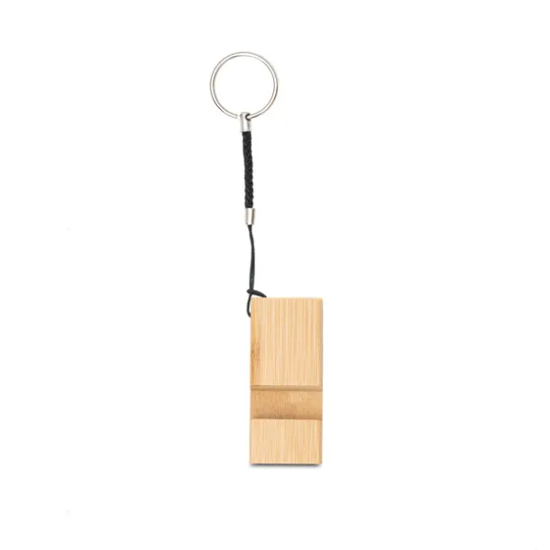 KEYHOLD bamboo keyring with phone stand Beige