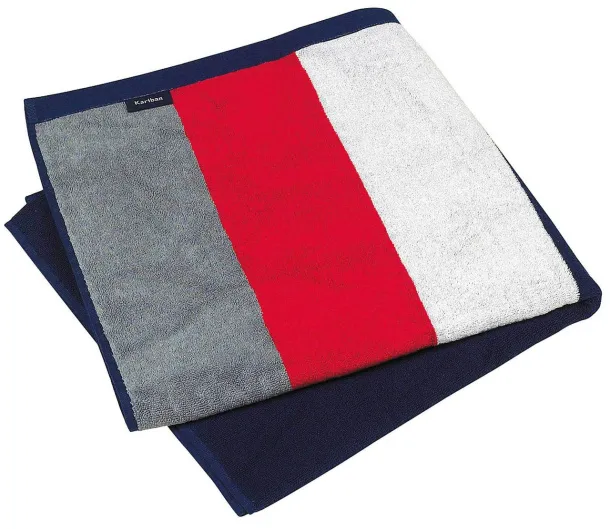  STRIPED BEACH TOWEL - Kariban Grey Red