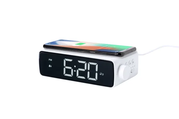 Fabirt alarm clock wireless charger White