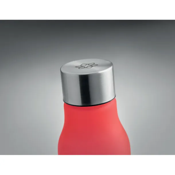 GLACIER RPET RPET bottle with S/S cap 600ml transparent red