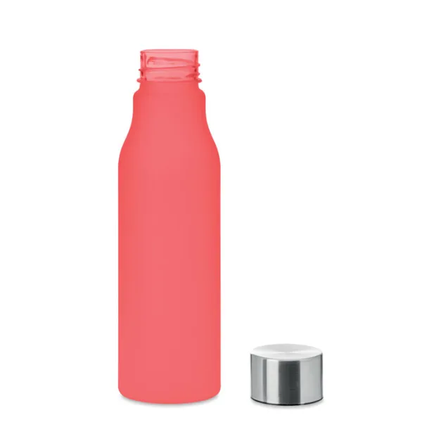 GLACIER RPET RPET bottle with S/S cap 600ml transparent red