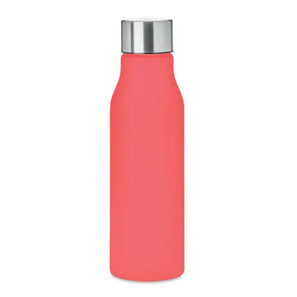 GLACIER RPET RPET bottle with S/S cap 600ml transparent red