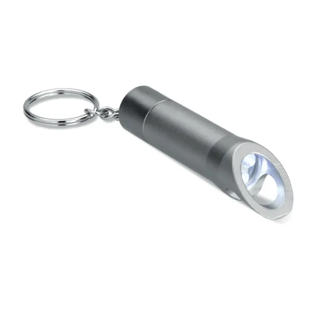 LITOP Metal torch key ring stone grey