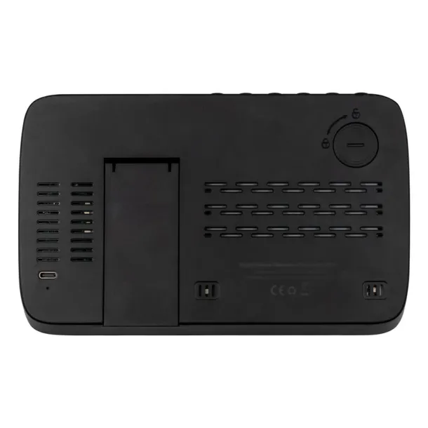 Isha Bežični punjač 5W-15W i multifunkcionalni digitalni sat, ekskluzivna kolekcija Crna