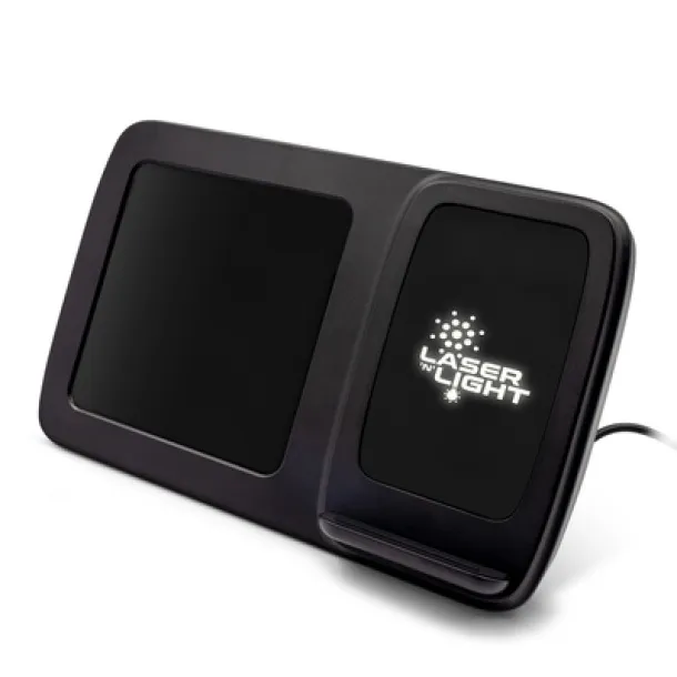 Isha Wireless charger 5W-15W Exclusive Collection, multifunctional digital clock Crna