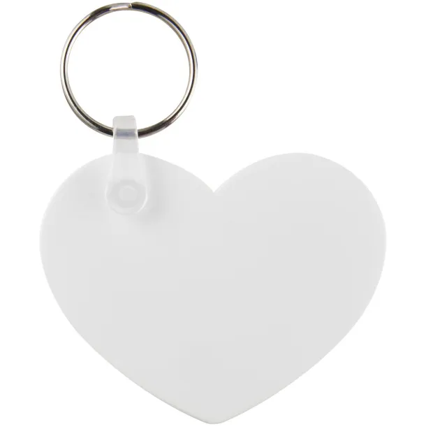 Tait heart-shaped recycled keychain - PF Manufactured White