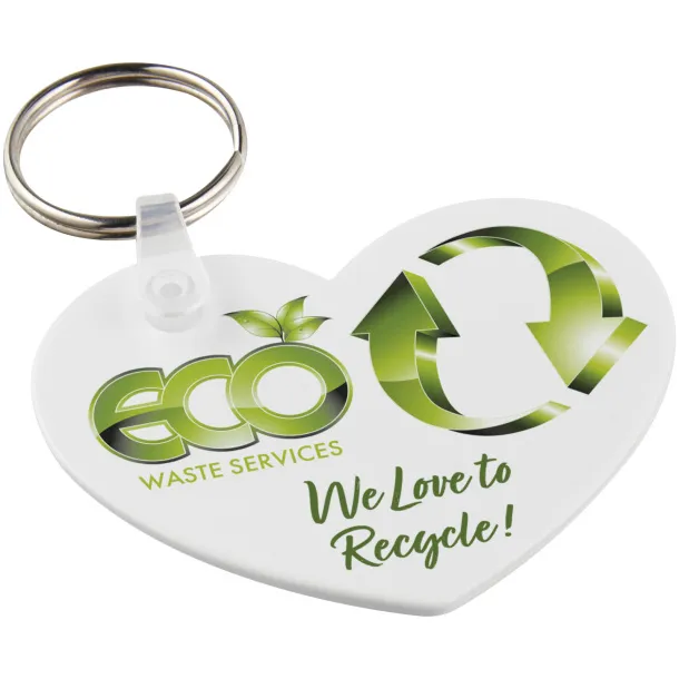 Tait heart-shaped recycled keychain - PF Manufactured White