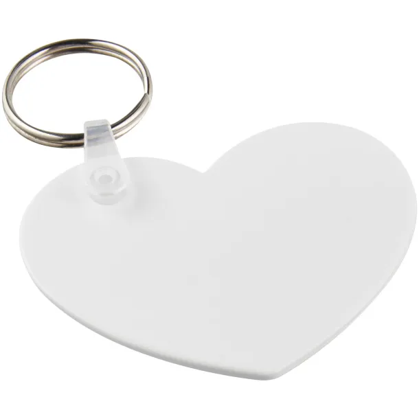 Tait heart-shaped recycled keychain - PF Manufactured White