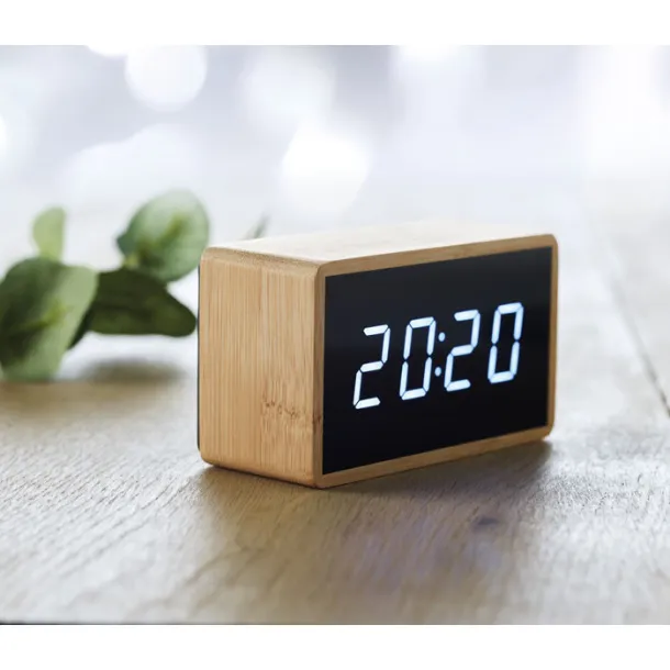 MIRI CLOCK LED alarm clock bamboo casing Wood