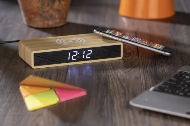 INDUCTO Wireless charger desk clock Smeđa INDUCTO Wireless charger desk clock Smeđa