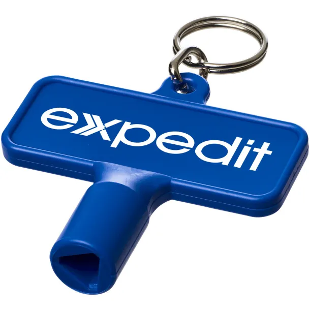 Maximilian rectangular utility key keychain  Blue