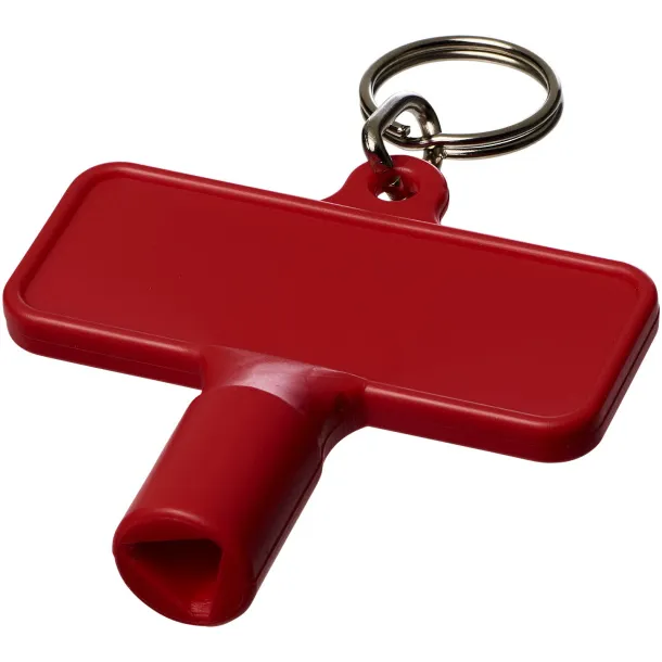 Maximilian rectangular utility key keychain  Red