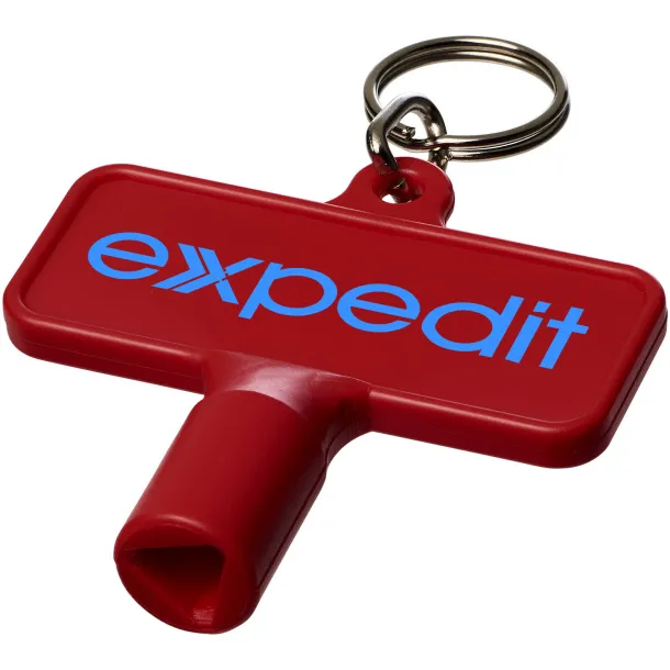 Maximilian rectangular utility key keychain  Red