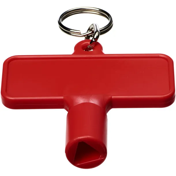 Maximilian rectangular utility key keychain  Red