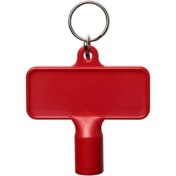 Maximilian rectangular utility key keychain  Red