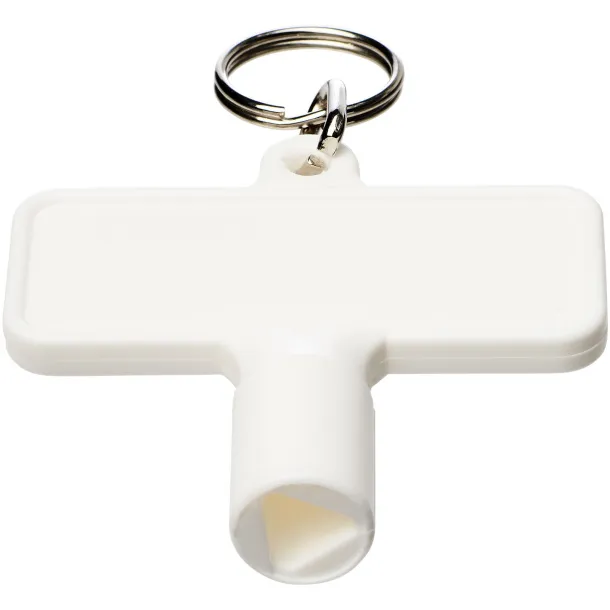 Maximilian rectangular utility key keychain  White