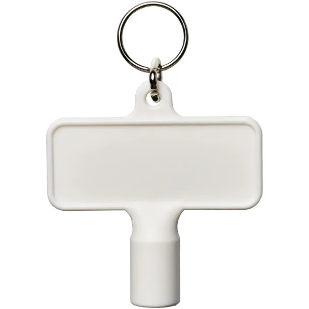 Maximilian rectangular utility key keychain  White