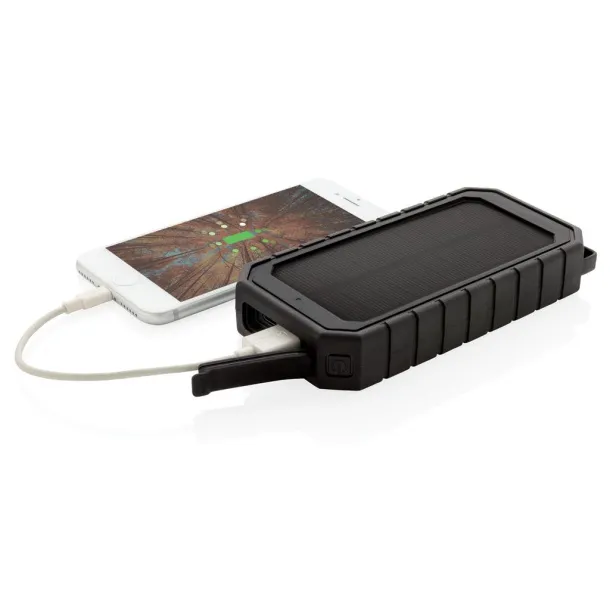  RCS recycled plastic solar powerbank 10W Wireless - XD Collection Black 