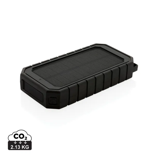  Bežična solarna prijenosna baterija od RCS reciklirane plastike - 10 W, 10 000 mah - XD Collection Crna
