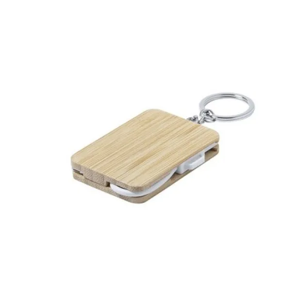  Charging cable, bamboo keyring white