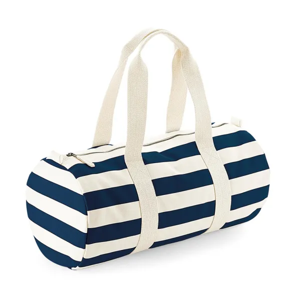  Nautical Barrel Bag - Westford Mill Natural Navy