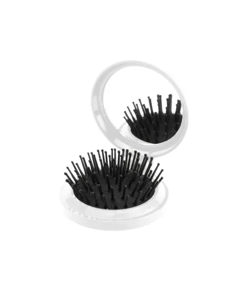 Glance mirror with hairbrush White