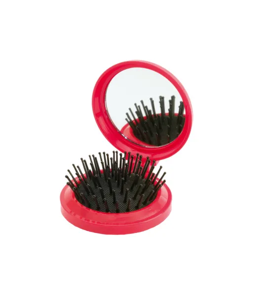 Juvia mirror with hairbrush Red