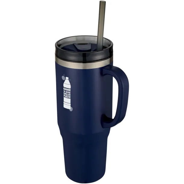 Melbourne 1200 ml RCS certified insulated tumbler with straw Navy Blue