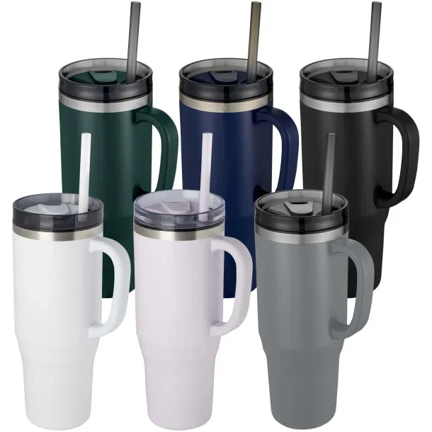 Melbourne 1200 ml RCS certified insulated tumbler with straw Green flash