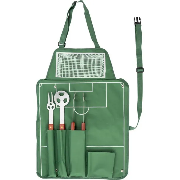  Apron with football barbecue set, 3 pcs 45533C