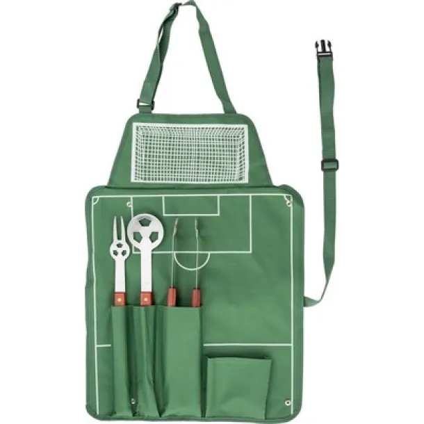  Apron with football barbecue set, 3 pcs 45533C