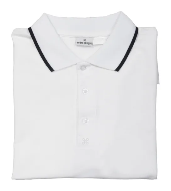 Collier polo shirt - André Philippe White Black