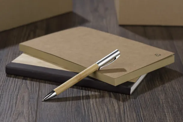 LENO Bamboo ball pen Srebrna