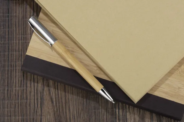 LENO Bamboo ball pen Srebrna