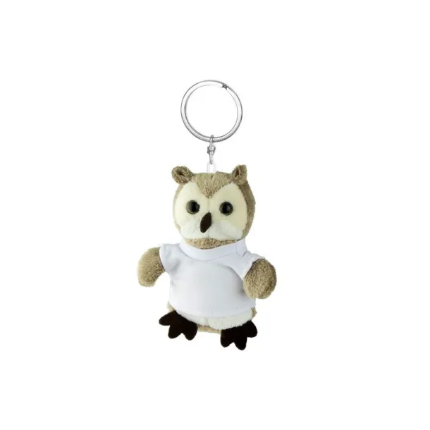 Cleverly Plush owl, keyring light brown