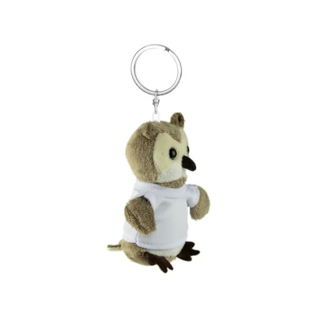 Cleverly Plush owl, keyring light brown