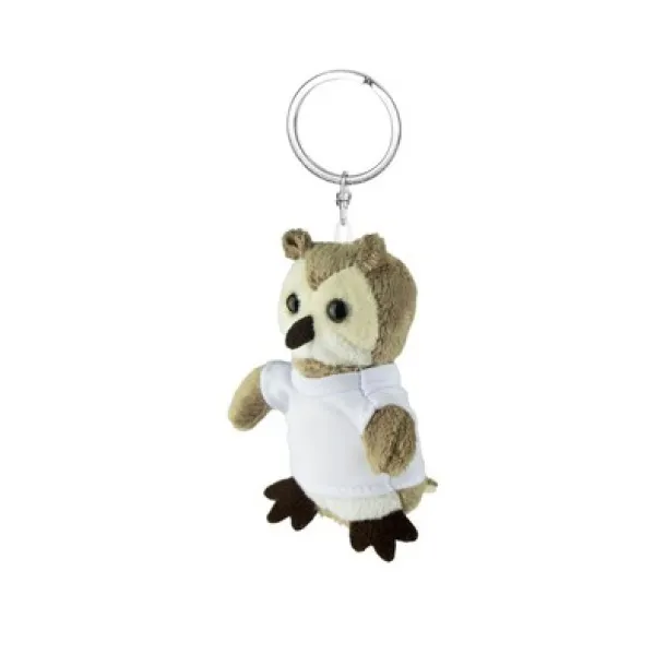 Cleverly Plush owl, keyring light brown