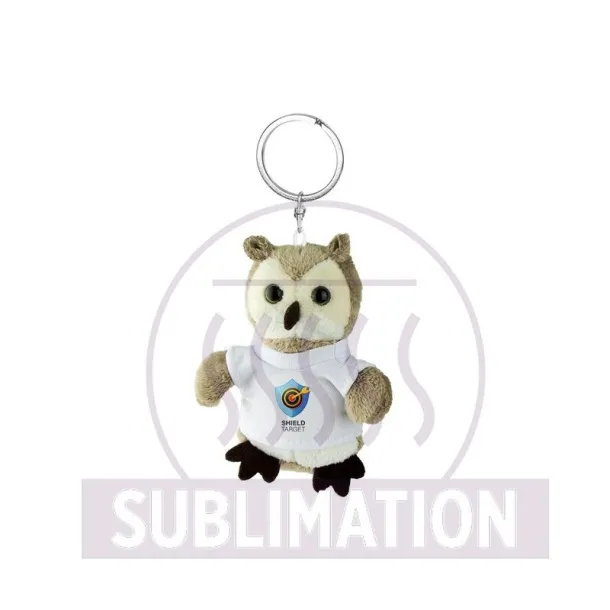 Cleverly Plush owl, keyring light brown