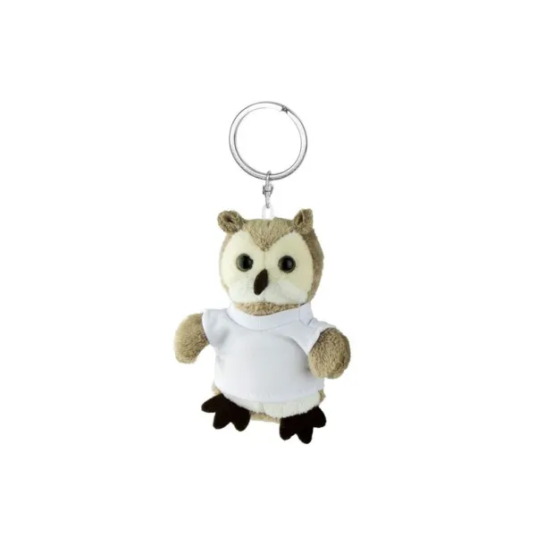 Cleverly Plush owl, keyring light brown