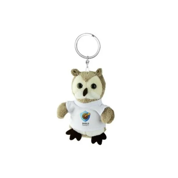 Cleverly Plush owl, keyring light brown