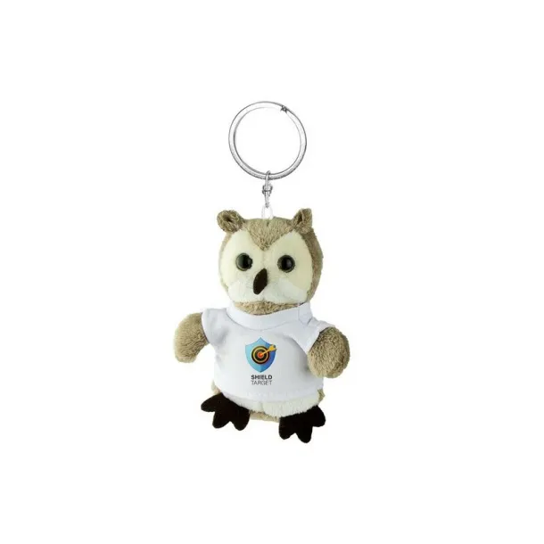 Cleverly Plush owl, keyring light brown