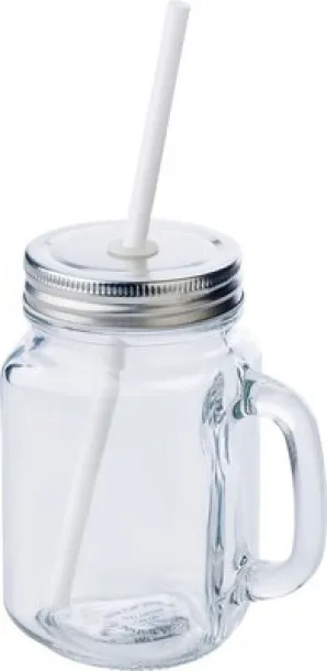  Drinking jar 480 ml with straw neutral