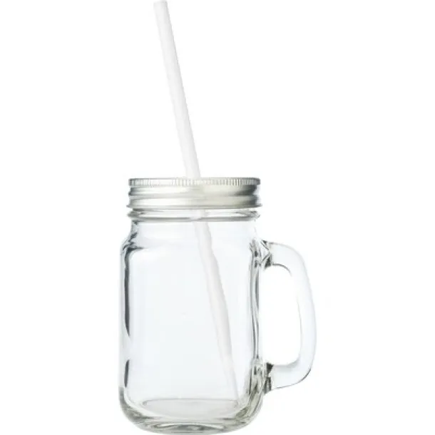  Drinking jar 480 ml with straw neutral